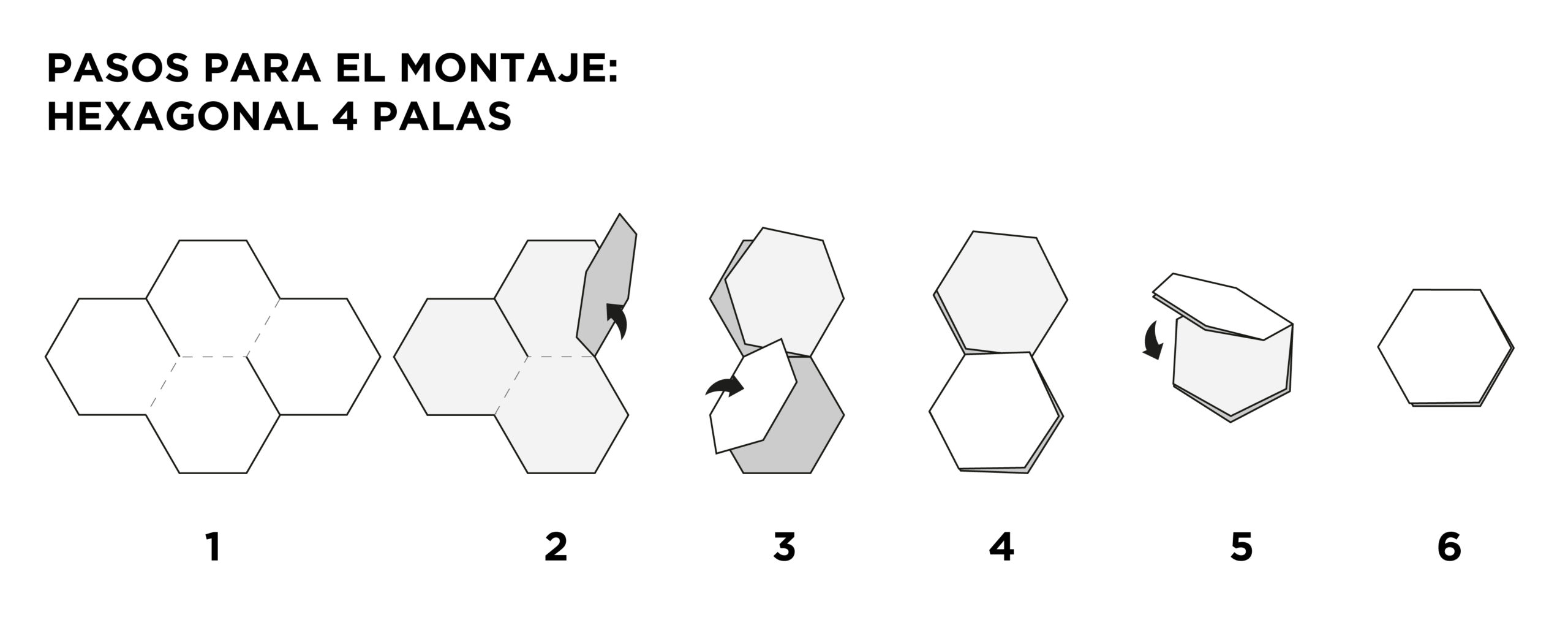folleto hexagonal con cuatro palas de Truyol Digital.