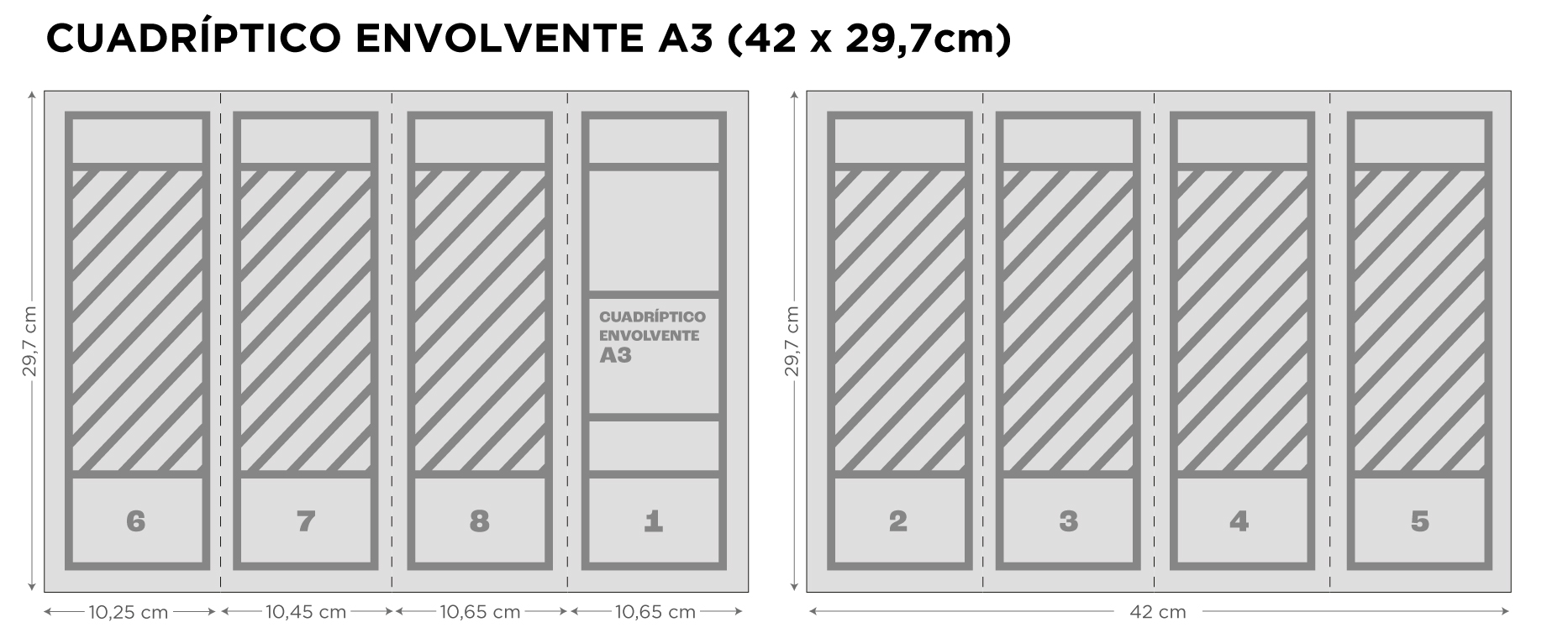 folleto cuadríptico con plegado envolvente