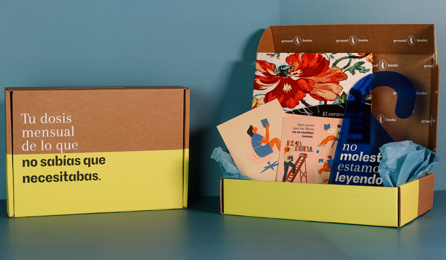 Cajas literarias de suscripción para marca editorial de libros