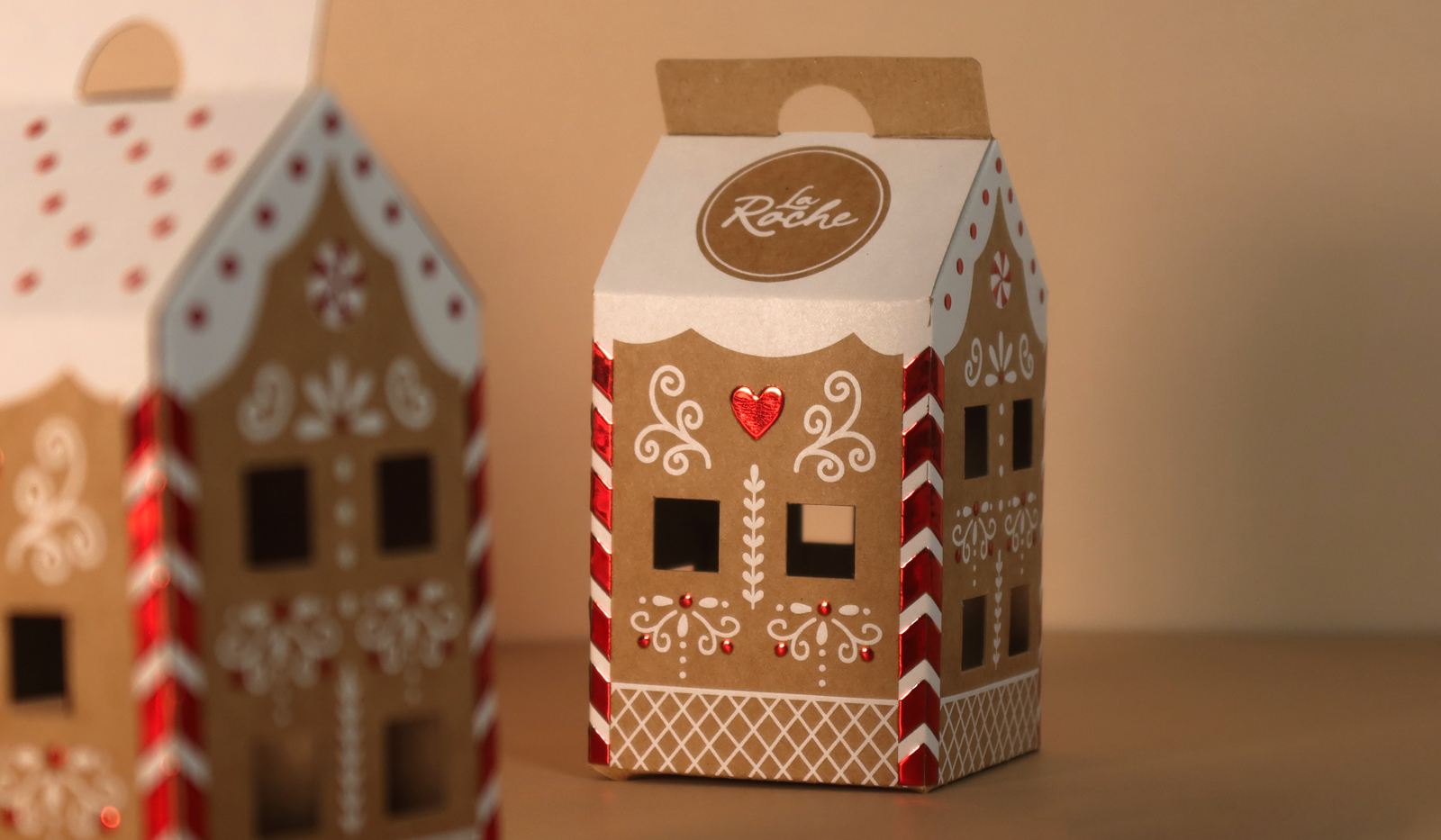 plantilla caja casa de navidad