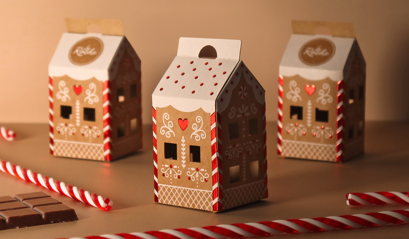 caja casa de navidad