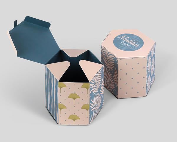 Impresión en carton packaging cajas hexagonales para empresas - TRUYOL.com