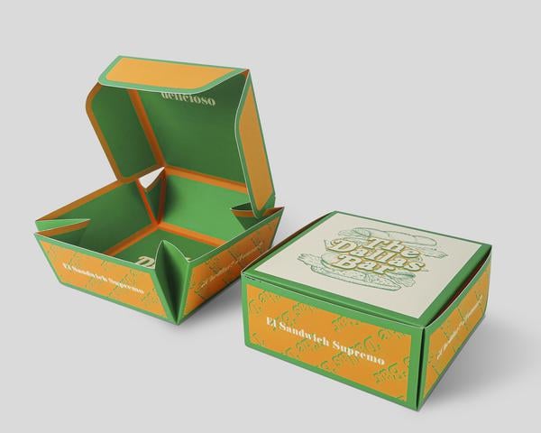 Impresión en folding carton para packaging de cajas comida para llevar -