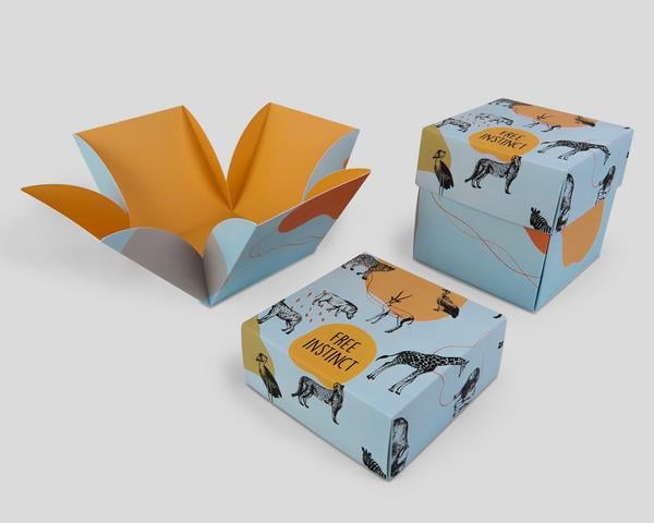 Impresión en folding carton para packaging de cubos deplegable con